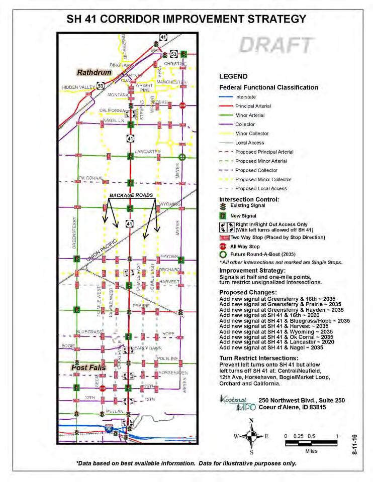result of this update due to the normal increase of Figure 10 SH 41 Corridor Improvement Strategy traffic on Highway 41 and the development growth that will occur within and between the Cities of