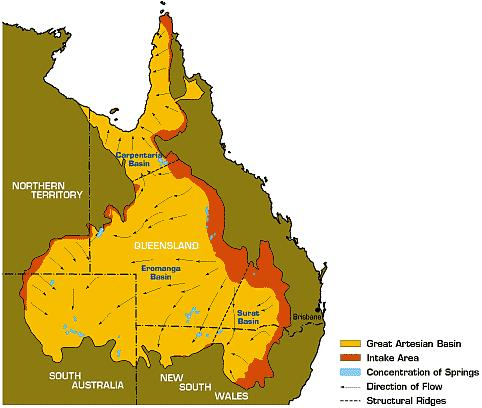 great artesian basin Underlies 20% of Australia Possibly largest in the