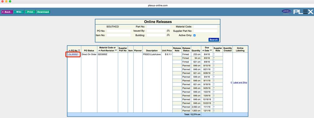 The first option is the Purchase Order / Online shipments node: It is here where you can get a copy of the