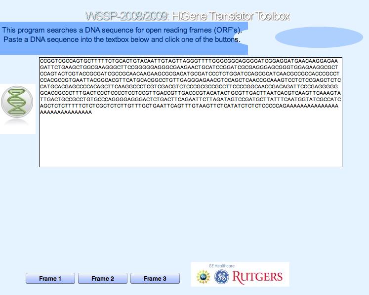 Toolbox: DNA Sequence Translation
