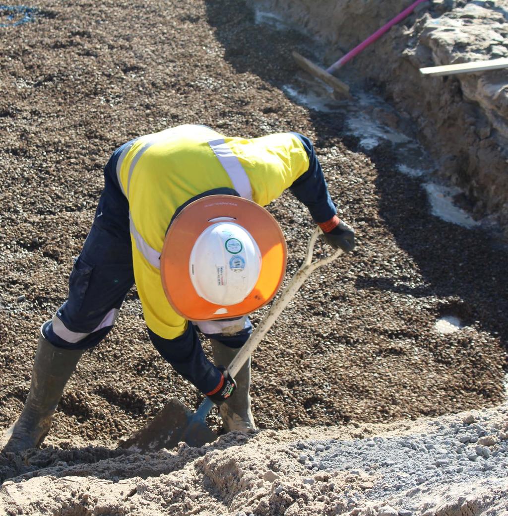 2 Excavate the hole to the correct depth The depth of the hole should measure from finished ground