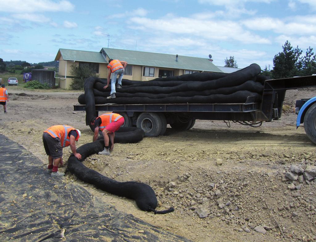 Filter Socks Used for Sediment Management Definition Laying prefabricated filter sock at a property in Orewa A tubular stormwater sediment control and filtration device, consisting of a mesh tube
