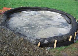 The flow and size of the ring will need to be such that the ring is not overtopped. A flooring membrane may be used to collect settled debris.