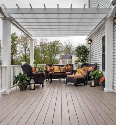 HOW TO GET THIS LOOK USING AZEK PRODUCTS TRADITIONAL Shown: Slate Gray Deck with White Premier Rail CASUAL CONTEMPORARY Deck Pavers Rail Other Suggested Primary Decking Color Vintage - Mahogany Arbor