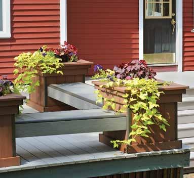The planter boxes construct an exciting way to show off annual flowers, making the space inviting and one with the natural surroundings.