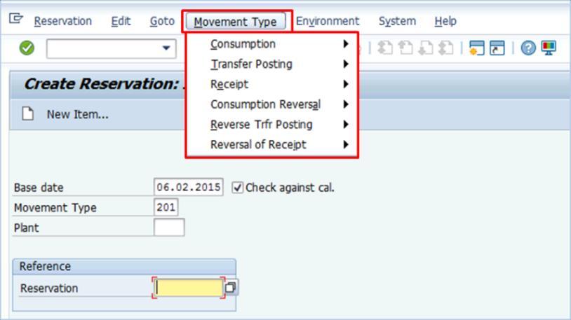 Reservation Management Process Steps Check Stock Requirement List Create Reservation Highlights of using T-code ZMMMB21 to create reservation: 1 To select the