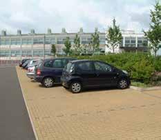 Permeable Paving Eastern Areas The two areas to the north east and south east are similar to each other and generally consist of footpaths, car parking, cycle racks and other paved areas, on land