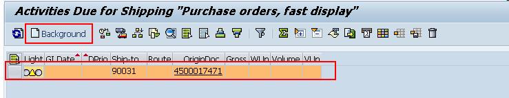 Purchase Order tab, enter the PO number 4500017471.