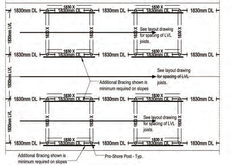 SLOPED SLABS When it is necessary to place Pro-Shore on sloped surfaces, additional bracing and analysis is