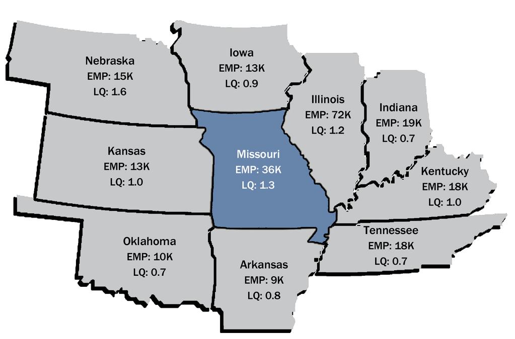 3 Regional and National Advantages Missouri offers some strategic advantage in terms of IT Services operations, wages and employment concentrations.
