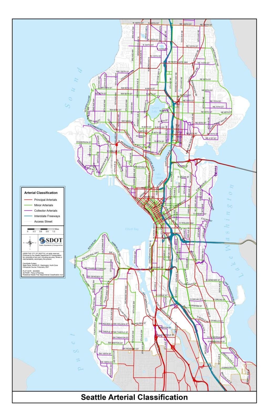 Seattle s street system System is constrained by geography (water, hills)