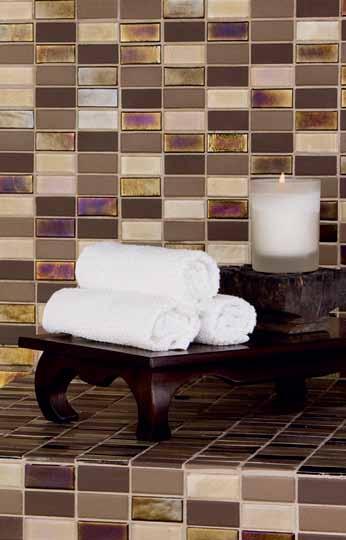In a magnificent range of sizes and hues, the glass and mosaic blends of tile adds sophistication and a worldly feel to virtually any space indoor or out.