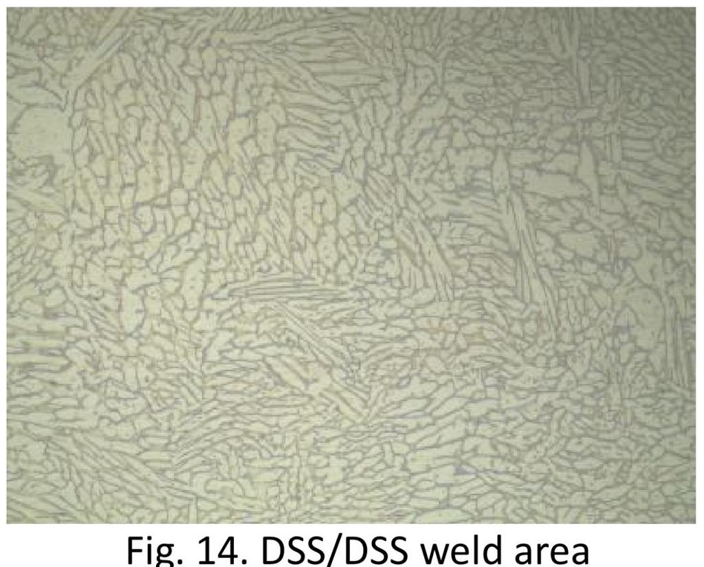 8 Dissimilar metal macro analysis (DSS/HSLA) The weld joint was etched with 10 % NaOH electro etchant.