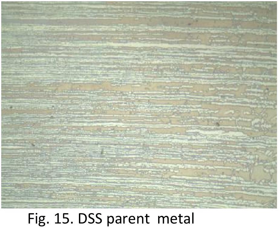 9 Dissimilar metal Micro structure analysis (DSS/HSLA) The micro examination of the DSS parent region