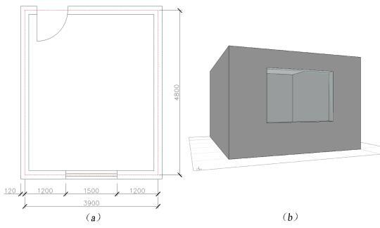 2. Basis of Sunshade Design 2.1. Model This article selects a bedroom from a common residence which faces towards the south in the Hangzhou area as the basic unit model. The entire room is 3.