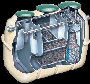 Anaerobic Chamber - Organisms adhere to fixed film media and digest waste Aeration Chamber Floating/Circulating Filter Media - Fluidized Bed Invigorates aerobic bacteria Application: