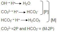 against the same standard acid using methyl orange as an indicator, alkalinity is found in terms of CaCO 3 equivalents in both the cases.