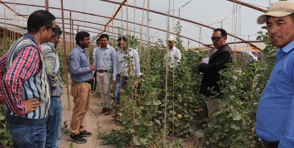 The participants were taken for a field visit at ICAR-CAZARI, Leh center where Dr. Sanjeev Chauhan and Mr.