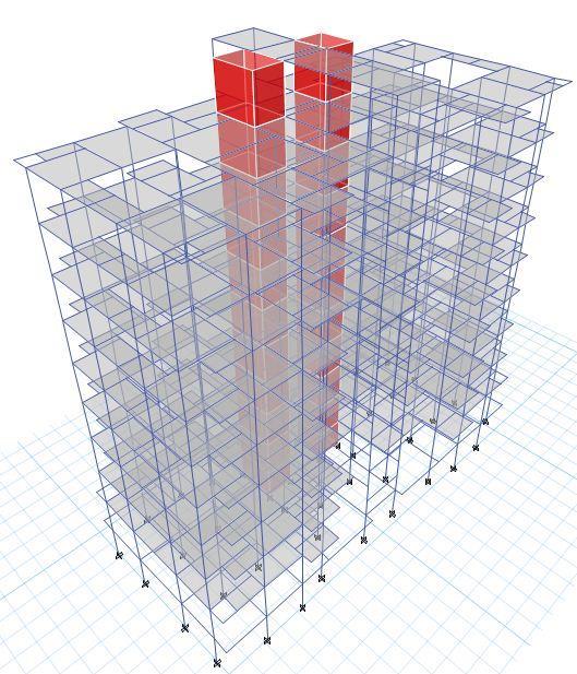 Model 1 Model 2 Figure 2(a). 3D View of without shear wall modelfigure 2 (b).3d View of with shear wall model 5. Result 5.1. Base shear From figure 3, it can be seen that the maximum value of base shear increases by 146% in model with shear wall.