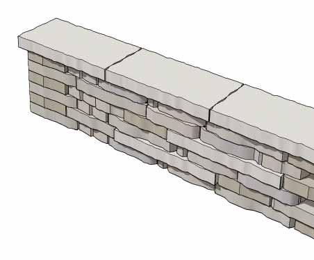 For more information on constructing pillars see Integrated pillar guide Coping units may also be integrated into the corner to enhance the appearance and add stability.