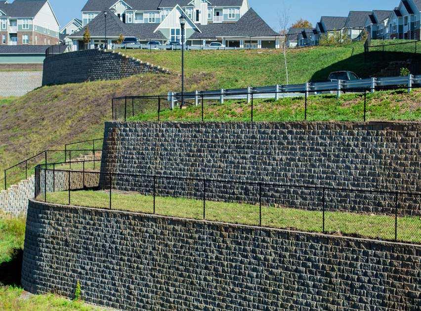 If your wall is placed on a slope, check with a local design engineer for requirements.