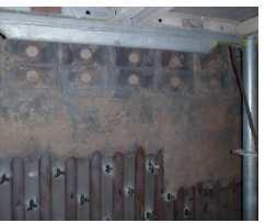 south wall. Refractory paints were applied on shot blasted tubes. These tubes are not covered by a refractory lining when the incinerator is in use (naked tubes).