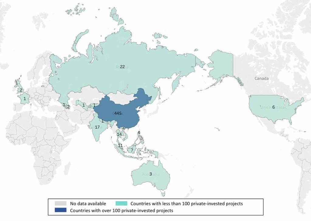 ENABLING POLICIES FOR FINANCING WATER-RELATED SUSTAINABLE DEVELPMENTS GOALS Figure 9: Distribution of 548 private investment projects in 21 ESCAP member states (2000-16) 38 China, for example, has