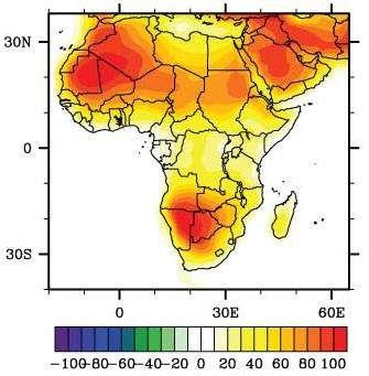 Percentage Change in Intensity of 1 in 30 Year Extreme Heat