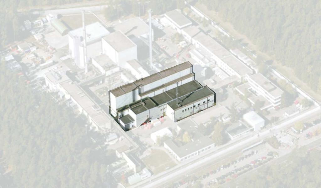 Site of WAK VEK Vitrification Plant LAVA Storage Building for High Level Liquid Waste (HLLW) HWL Old HLLW-Storage Building HLLW-Facilities incl. VEK 60 m³ HLLW, 7.7E17 Bq, 500 kg uranium, 16.
