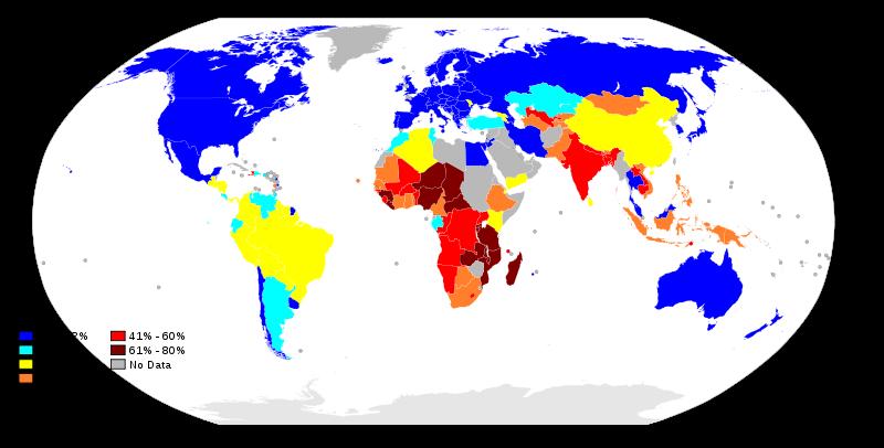 Extreme Poverty Percentage who earn less than $1.25/day http://en.wikipedia.
