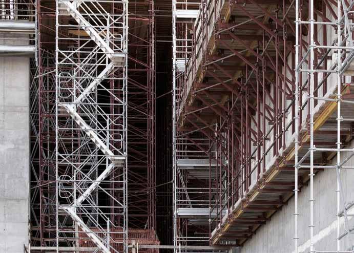 spacings The typical configurations, complying with in the ministerial approval, have scaffolding bay width of 83 cm or 115 cm with bay lengths respectively up to 2 and 300 cm.