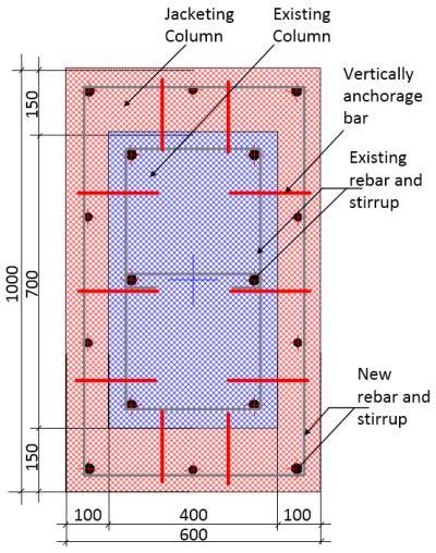 The detail of column jacketing is illustrated in Figure 18. Figure 17. Maximum displacement 5.