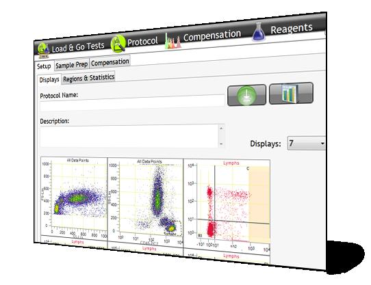 With the optional AQUIOS Designer Software, these user-defined assays now can be combined with the Load & Go automation features of the flow cytometer. SOFTWARE FEATURES.