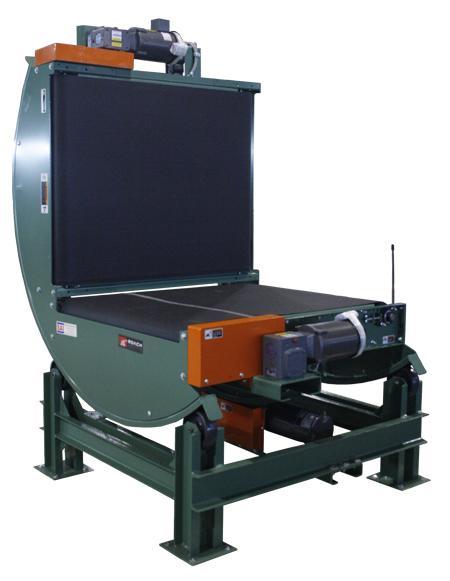 EZE - Reach Lift Table When product enters chain drag conveyor, side mounted mechanism moves into product, clamps it and raises product for clearance to allow next product to enter.