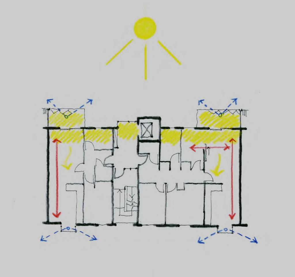 2. Energy (a) Site Strategy - All living spaces and balconies get the sun -