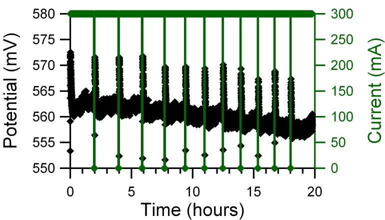 interruptions (with 118 min recovery time) on humidified methane Figure