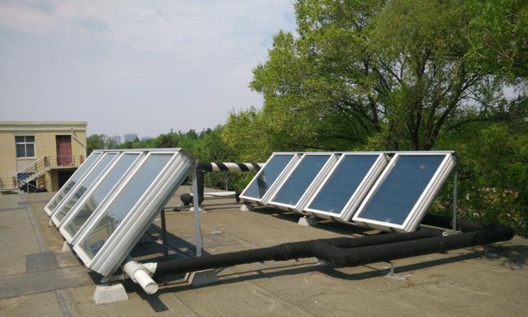 Fig.1 General structure of prefabricated solar heat collection plates 1-fan 2- ducts 3-diffuser 4-Panels 5-Hot air ducts 6-Regenerator 7-Air valve Fig.