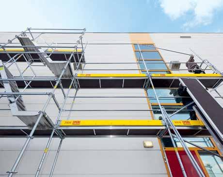 System advantages Special range of applications Combination possibilities with PERI UP Flex The focus for the development of a new facade scaffold was on combining the assembly speed along with the