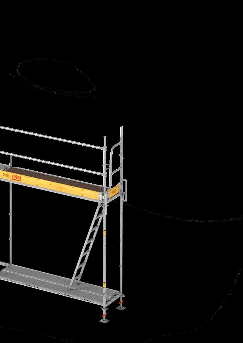 System overview The PERI UP Easy scaffolding system Can be used as working scaffold Can be used as safety and roof edge safety scaffold Class D, and as roof edge safety