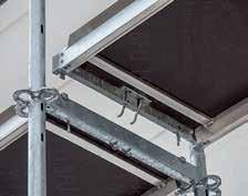 Through the integrated scaffold nodes on the Easy Frame, PERI UP Easy can be combined with PERI UP Flex modular scaffolding.