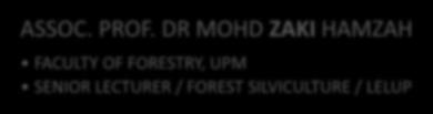 PROF DR AHMAD AINUDDIN NURUDDIN FACULTY OF FORESTRY, UPM / INST.