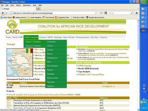 Webpage A tool to share information and particularly assist project planners to generate effective