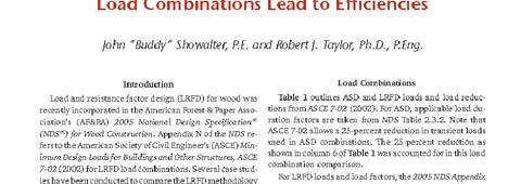 2005 NDS & ASCE 7-02 LRFD vs.