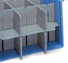 Divider Boxes Maximize efficiency with dividers that fit into "no-guess", molded-in channels in Divider Boxes.
