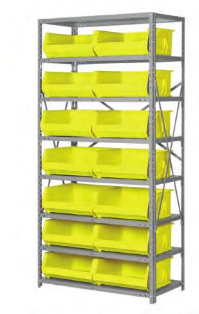 Shelf Dimensions (in) Weight* Shelf Bins Bin Dimensions (in) W D H (lb) Description Specified L W H 6-Shelf Units Note: Assembly required. M1836-6 (unit only) 36.0 18.0 73.0 88.