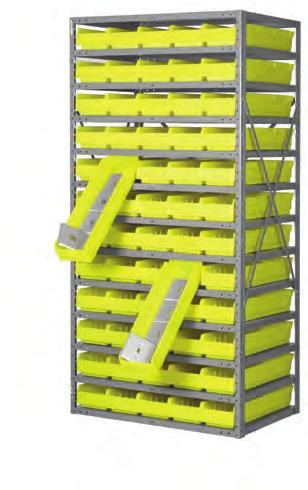 Shelf Systems Shelf Bins fit on shelves and hang securely for easy and efficient picking.