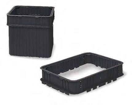 ESD-Safe Divider Boxes Add flexibility with dividable containers. Slide-in dividers allows instant container configuration.