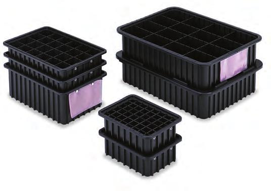 These dividable containers are ideal for use in commercial, industrial, electronics and healthcare markets for storage, assembly, fabrication and distribution applications. Collars add 3.5" in height!