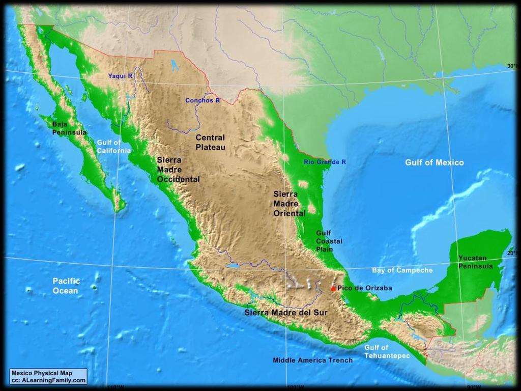 Mexico Infrastructure & Country Profile Country Profile The Sierra Madre Occidental (Western) runs 932 miles with a 150 mile width