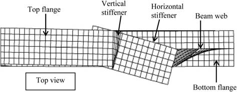 The Local Web Buckling Strength of Stiffened Coped Steel I-Beams 135 Figure 12. Finite element model of coped I-beam with stiffeners. Figure 13.